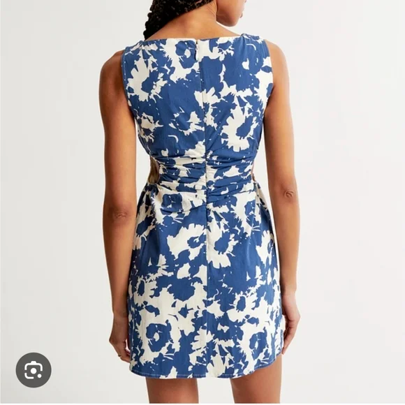 Abercrombie & Fitch Stretch Cotton Cutout Sleeveless Mini Dress Size L - Picture 2 of 11